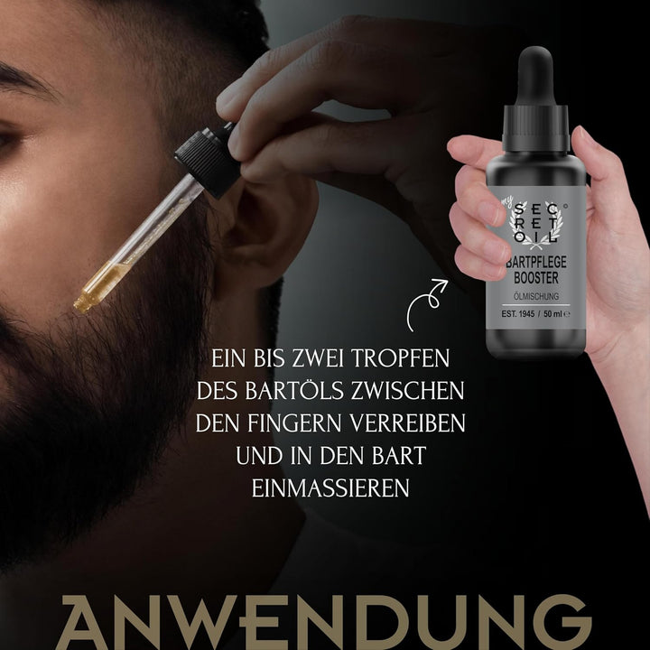 Bartpflegebooster 50 ml – Tiefenwirksame Ölmischung für Deine individuelle Bartpflege – Bartöl für G