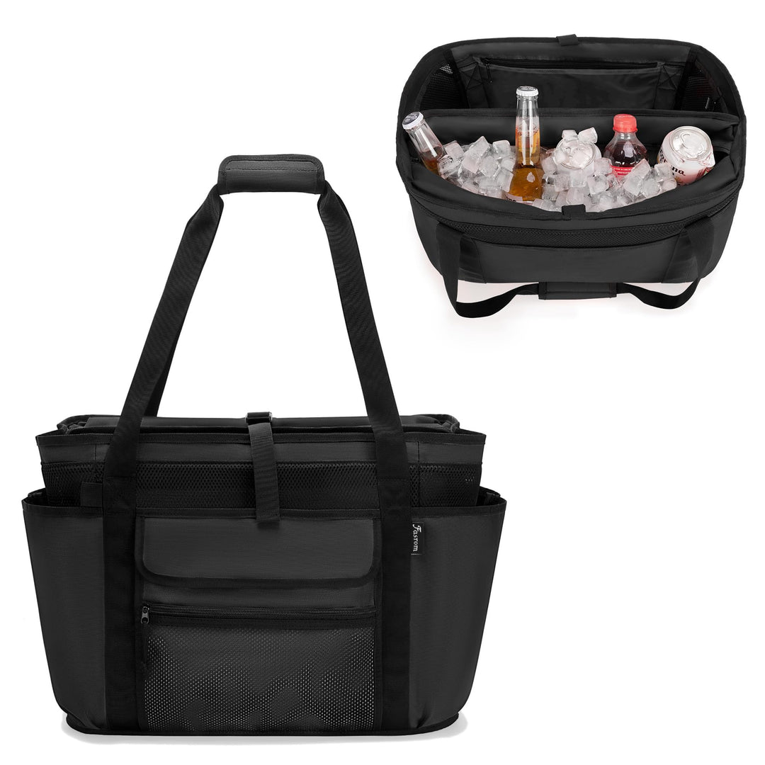 Fasrom Strandtasche XXL mit isolierter Kühltasche, Wasserdichte Strandtasche mit Trocken-Nass-Trennu
