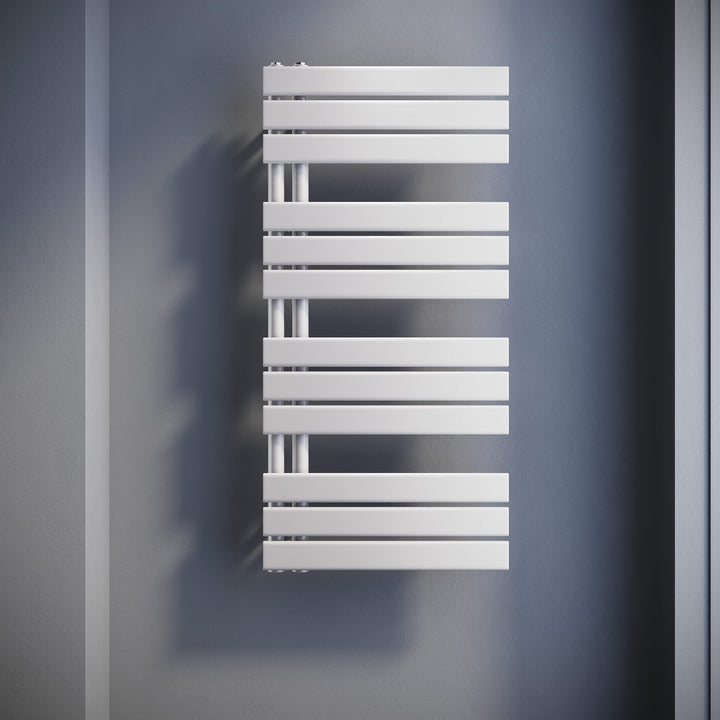 SONNI Badheizkörper Flach Handtuchtrockner 1038 x 500 mm Weiss | Handtuchwärmer Seitenanschluss Pa