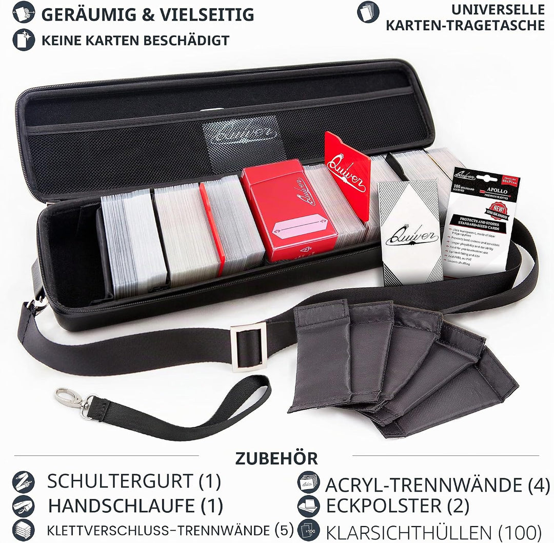 Quiver Time Schwarzes Kartenetui - Perfekt für MTG-Decks, Premium-Aufbewahrungsbox für Sammelkarten