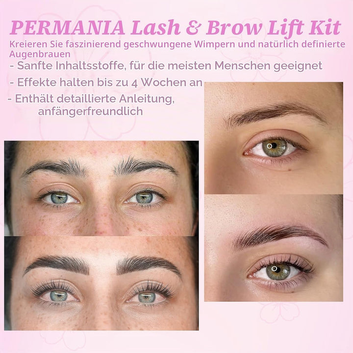 PERMANIA Wimpernlifting Set, Korean Lash Lifting Set, Tuben Design | Pflegende Formel, 2-in-1-Wimper