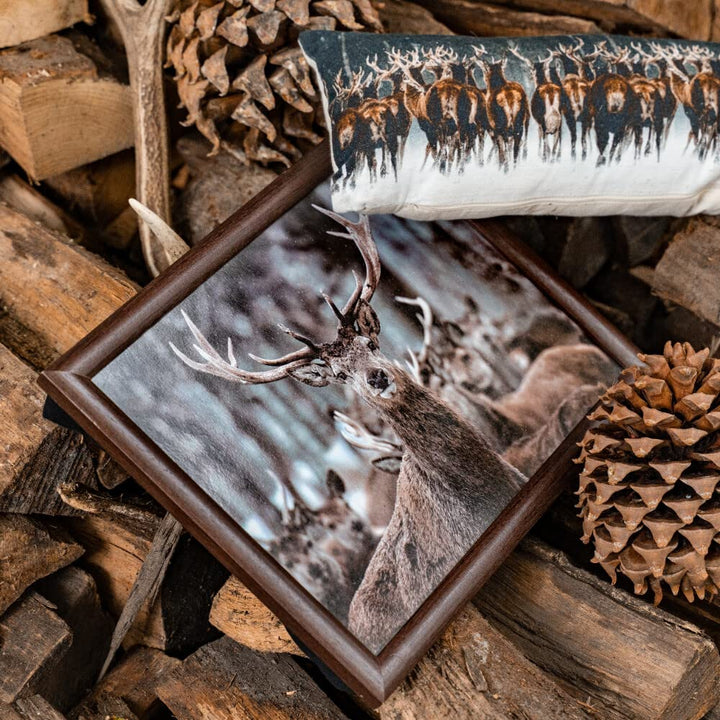 Landhaus Tablett, Knietablett, Kissentablett, Schosstablett Hirsch winter