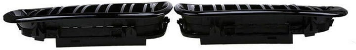 Ricoy Schwarz Glänzend Doppelsteg Niere vordere Stossstange Kühlergrill Für E46 3 Series 4 DOOR 4D 2