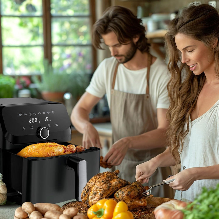 120 Stück Airfryer Backpapier für Tefal Easy Fry Mega Heissluftfritteuse 7.5L, Airfryer Zubehör für