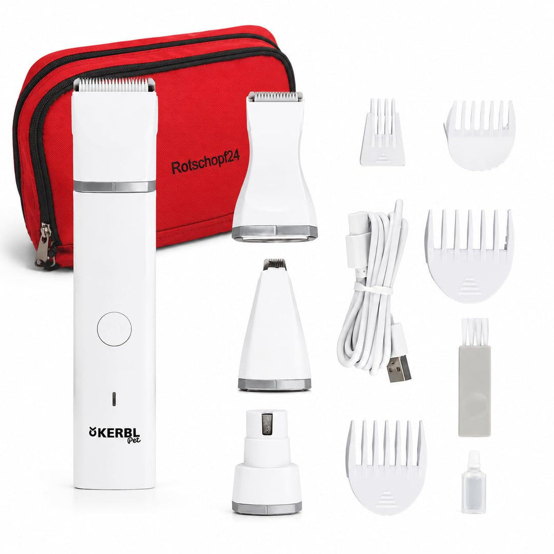 Rotschopf24 Edition: Professioneller Akku/Netz Trimmer/Pfotentrimmer (und Gesicht) + Tasche. 44082