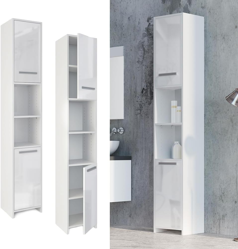 Vicco Badezimmerschrank Kiko Unterschrank Waschbeckenunterschrank Hochschrank Badmöbel Schrank Midi-