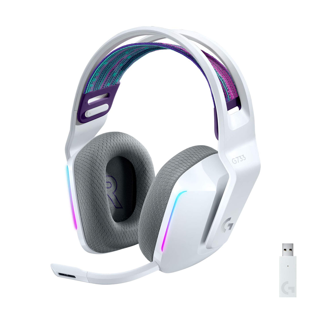 Logitech G733 LIGHTSPEED kabelloses Gaming-Headset mit Kopfbügel, LIGHTSYNC RGB, Blue VO!CE Mikrofon