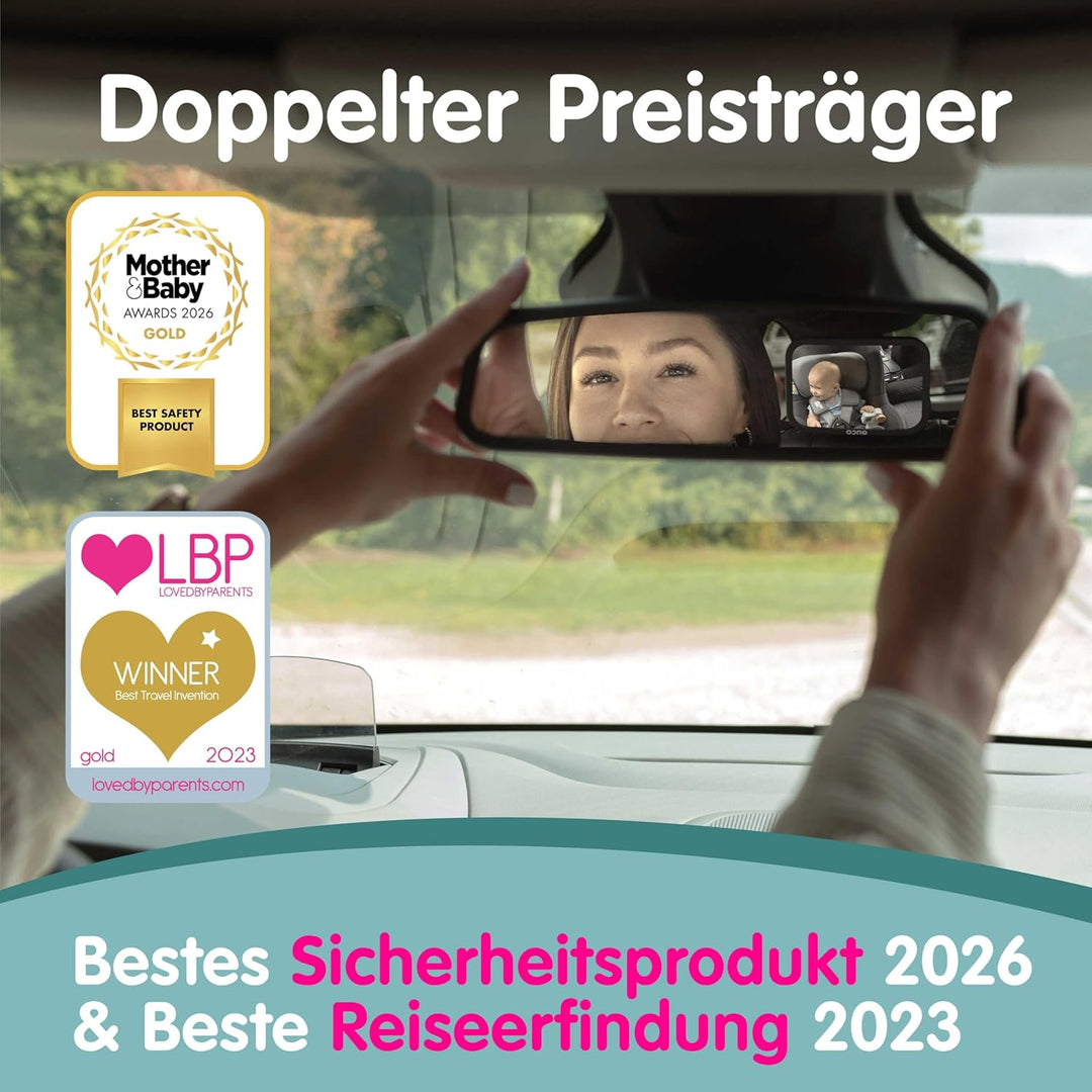 Onco 360° Baby Autospiegel - 2024 &amp; 2023 Preisgekrönter Auto Spiegel für Baby Rücksitz, 100% Bruchsi