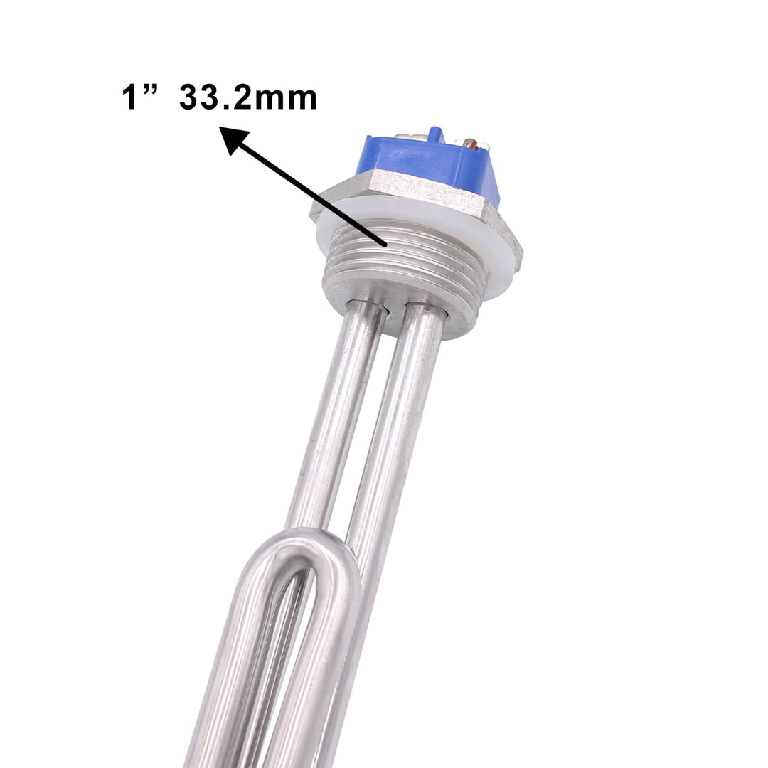 AIICIOO 240 V 5500 W 1 Zoll BSP (DN25) Durchmesser 33.2mm Edelstahl-Heizelement mit Silikon-O-Ring,
