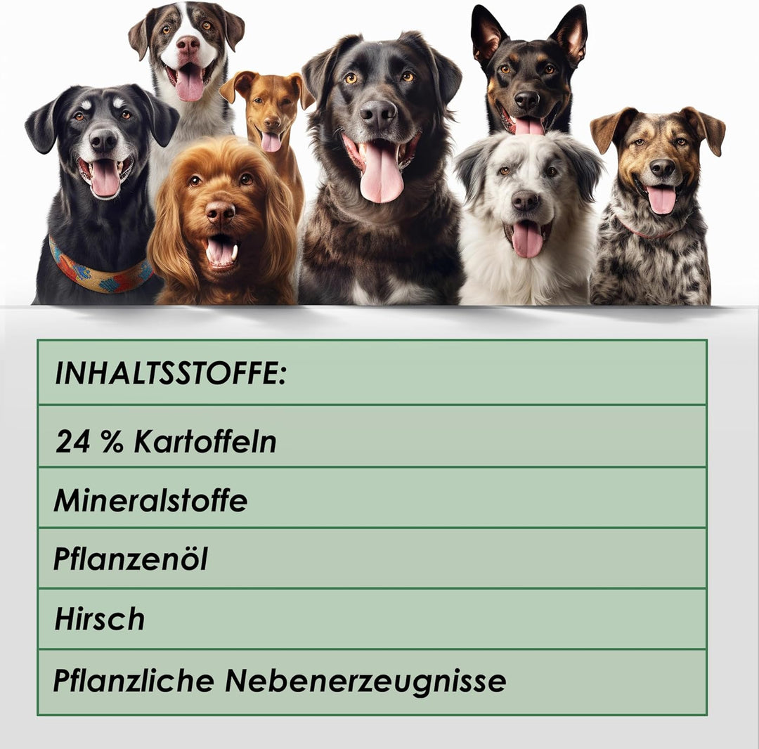123... Hund dabei! - Kaurollen XXL 50er Tray (Hirsch) - Dentalkaurollen - Getreidefrei - Vorteilspak