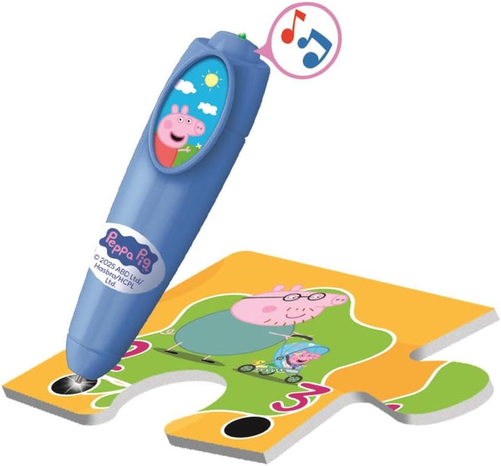 Clementoni Quiz-Bodenpuzzle - Peppa Pig - Interaktives Puzzle mit Stift, Lernspiel für Kinder ab 3 J