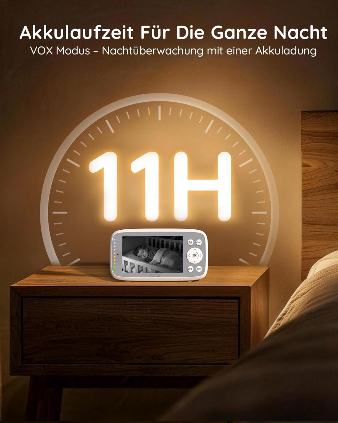 BOIFUN Babyphone mit Kamera, VOX Nachtsicht Babyfon, Temperaturüberwachung, Gegensprechfunktion Vide