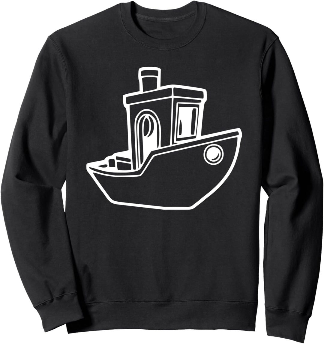 Boot im 3D-Benchy Design - gross und klassisch auf der Brust Sweatshirt