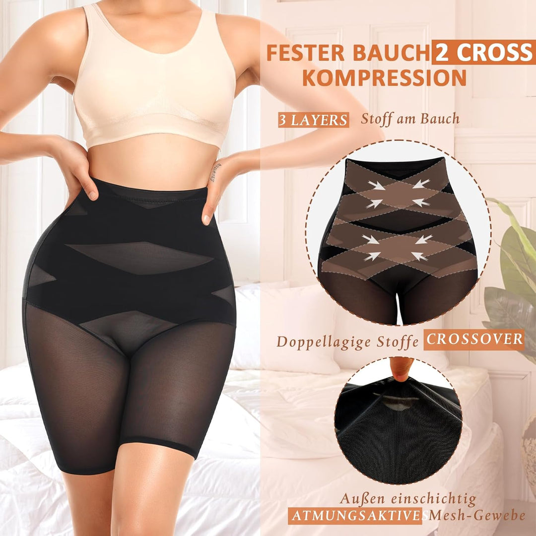 Bauchweg Unterhose Damen Shapewear Miederhose Hohe Taille Unterwäsche Figurenformend Bauchkontrolle
