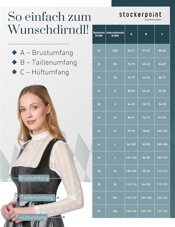 Stockerpoint Damen Dirndl Gloria Kleid für besondere Anlässe 42 Graphit, 42 Graphit
