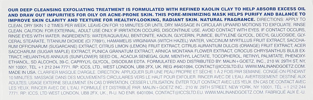 Malin + Goetz Klärende Tonerde Maske für Unisex 100 ml
