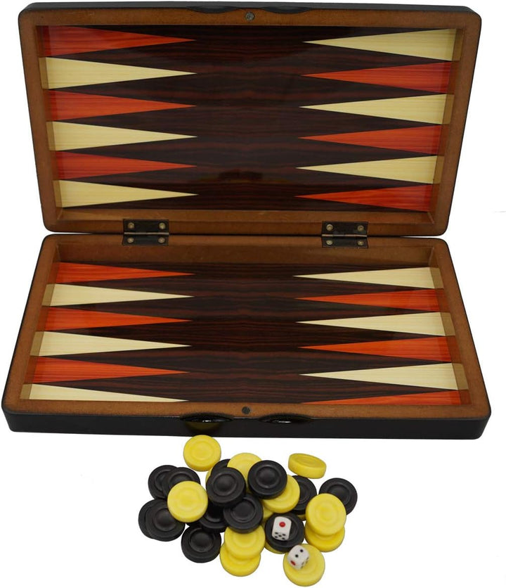 PrimoLiving Deluxe Holz Backgammon Set Porto - 38x48 cm - inklusive Schachbrett L Porto, L Porto