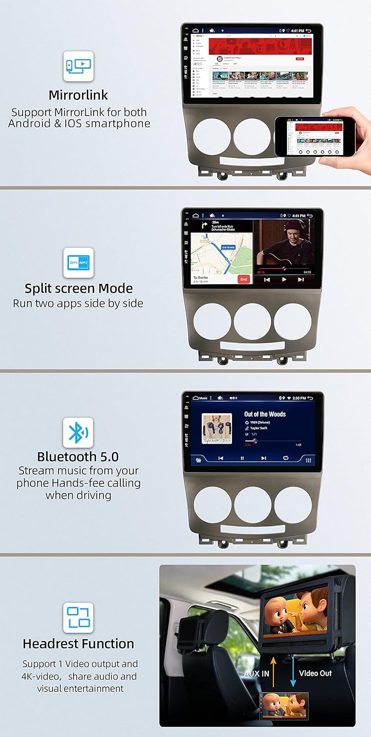 YUNTX Android 13 Radio mit navi für Mazda 5 (2005-2010): [Eingebautes CarPlay/Android Auto/GPS]-DAB/