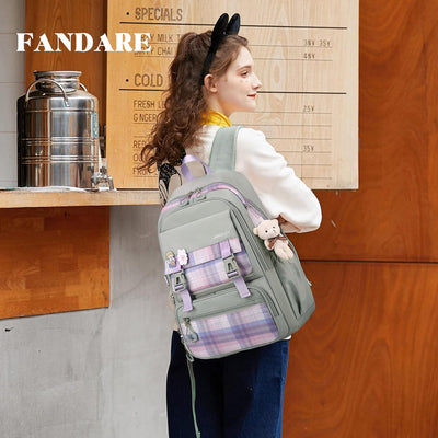 FANDARE Schulrucksack Schulrucksack Schultasche Herren Damen Rucksack Schulranzen für Outdoor Reise