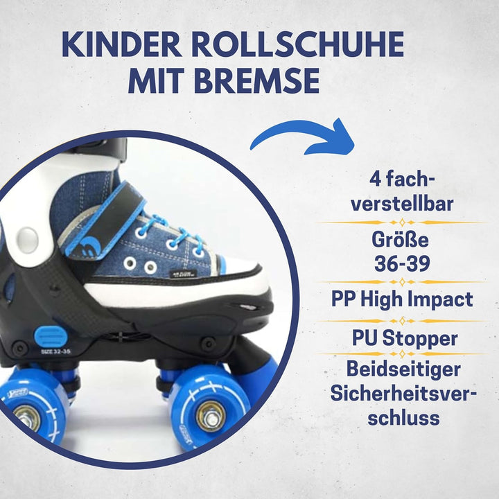 Best Sporting Rollschuhe Kinder I Rollschuhe grössenverstellbar I robuste Inliner für Kinder mit Bre
