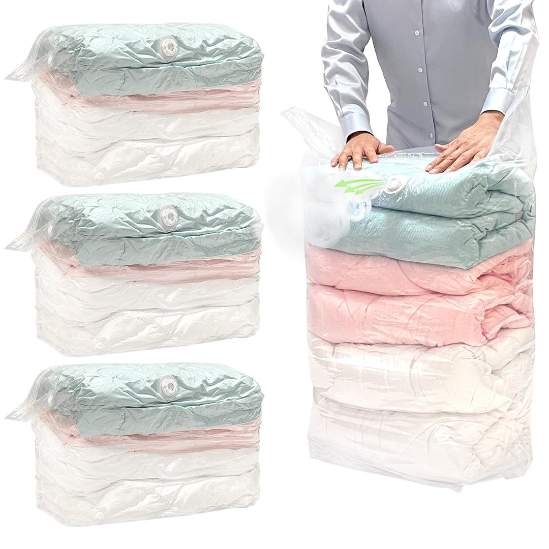 QWORK® 4 Stück Würfel Vakuumbeutel, 80x100x38 cm Extra Grosse Wiederverwendbare Vaccumiertüten, für
