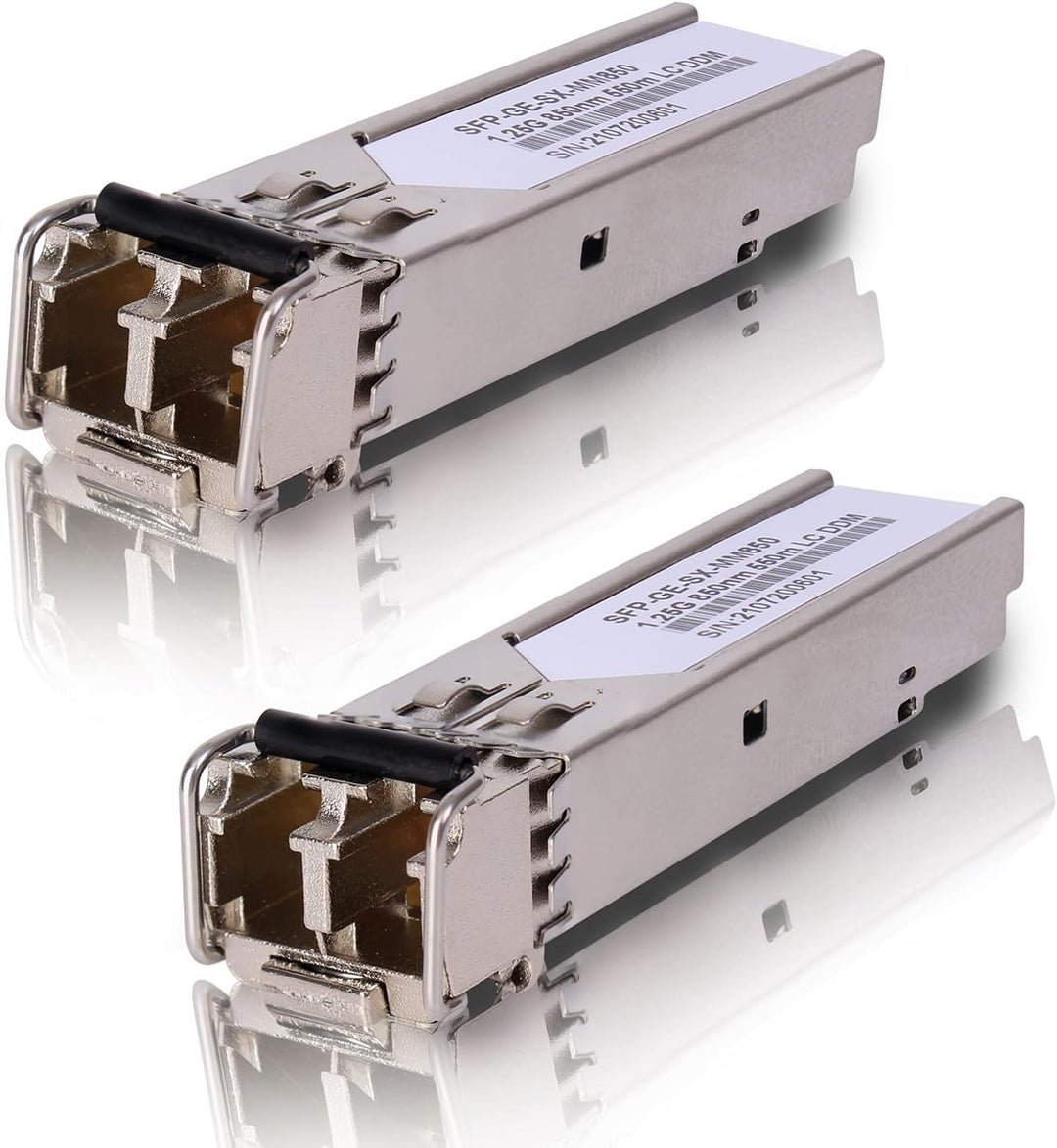 2 Stück 1,25G 850nm Multimode SFP LC Transceiver Glasfasermodul 550 Meter 1000Base-SX LC MMF für Cis