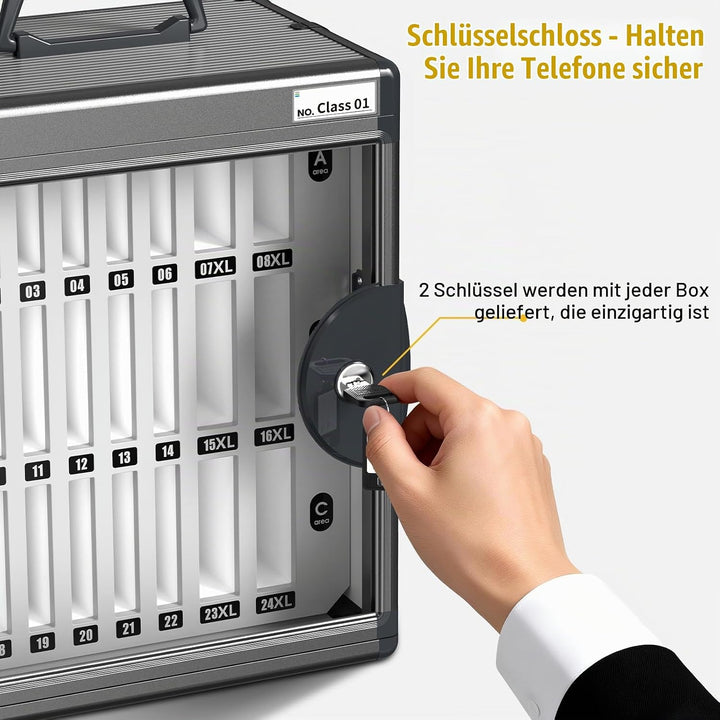 Handy-aufbewahrungsschrank, Handy-schliessfach aufbewahrungsschrank [Wandmontiert] [Aluminiumlegieru
