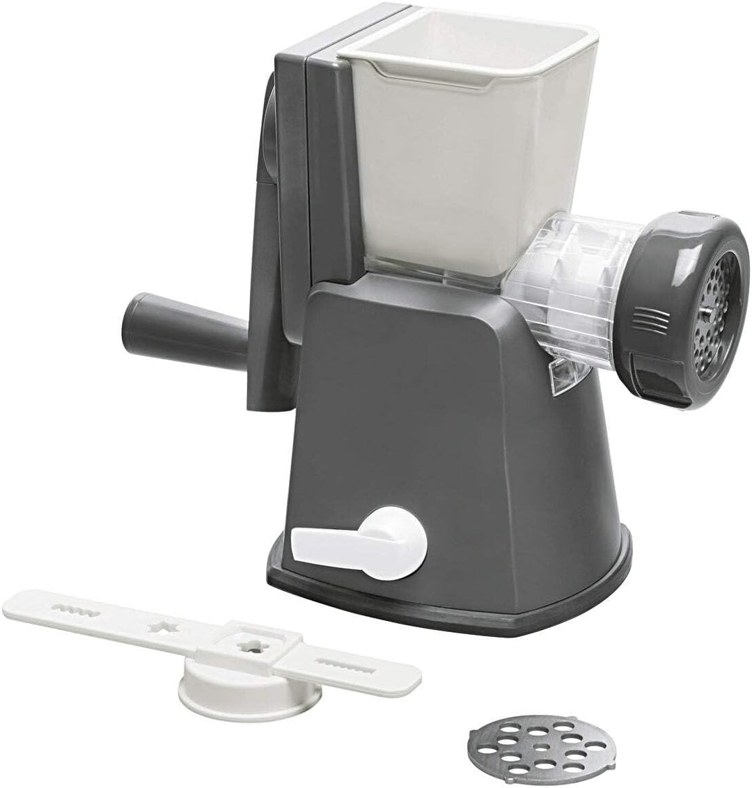Lurch 200500 "Base & Soul" Drehwolf mit Zwei Lochmessern und Spritzgebäck-Aufsatz, Kunststoff, Iron