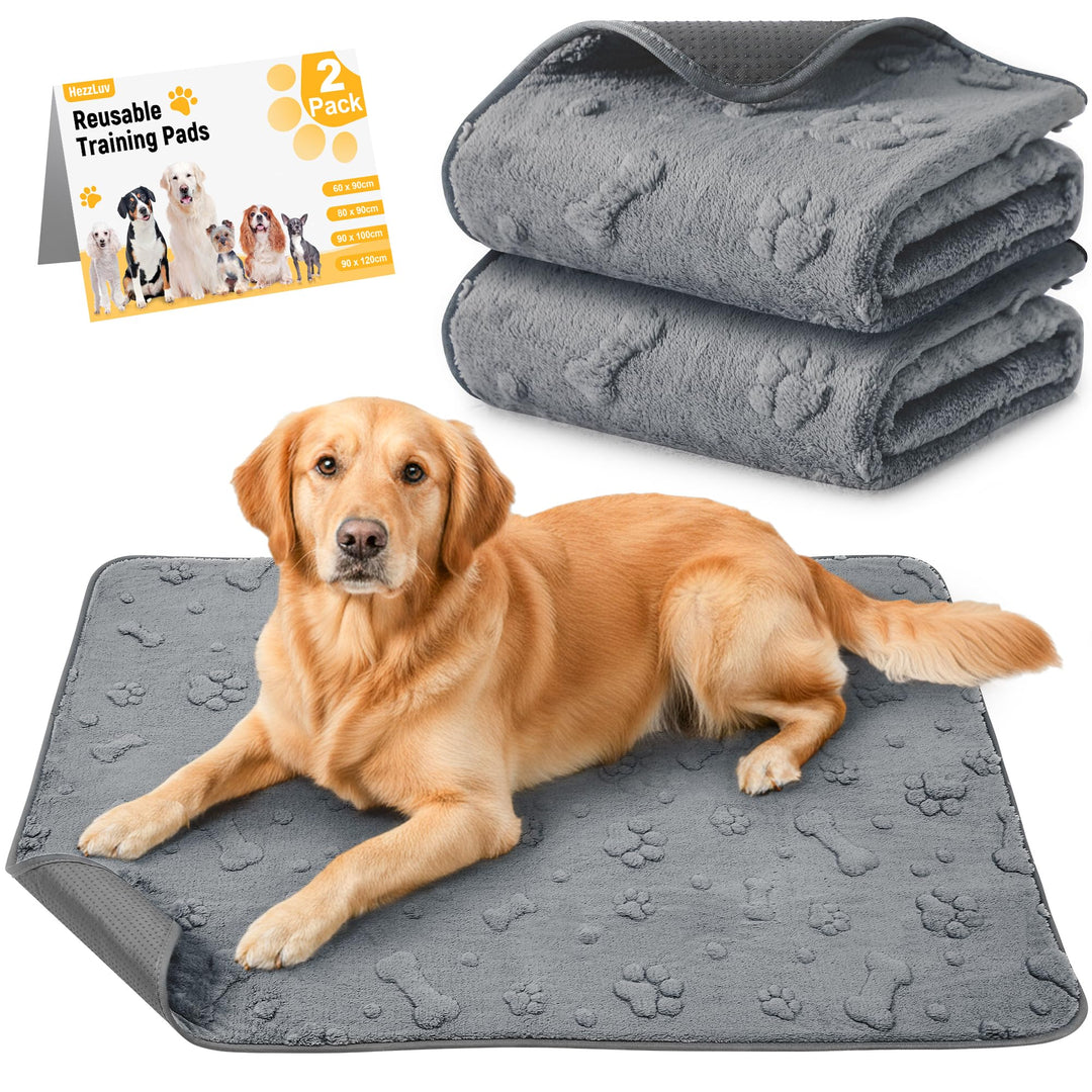 waschbare Welpenunterlagen 2er-Pack, Wiederverwendbare supersaugfähige Hunde PIPI Matten, wasserdich