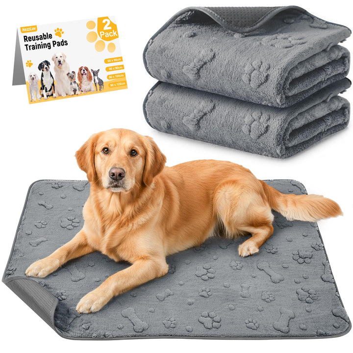 waschbare Welpenunterlagen 2er-Pack, Wiederverwendbare supersaugfähige Hunde PIPI Matten, wasserdich