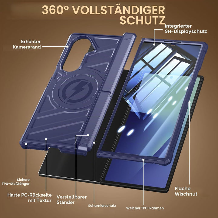 spoovcto für Samsung Galaxy Z Fold 7 Hülle: Dualer Ständer Horizontal/Vertikal, Militärstandard Scha
