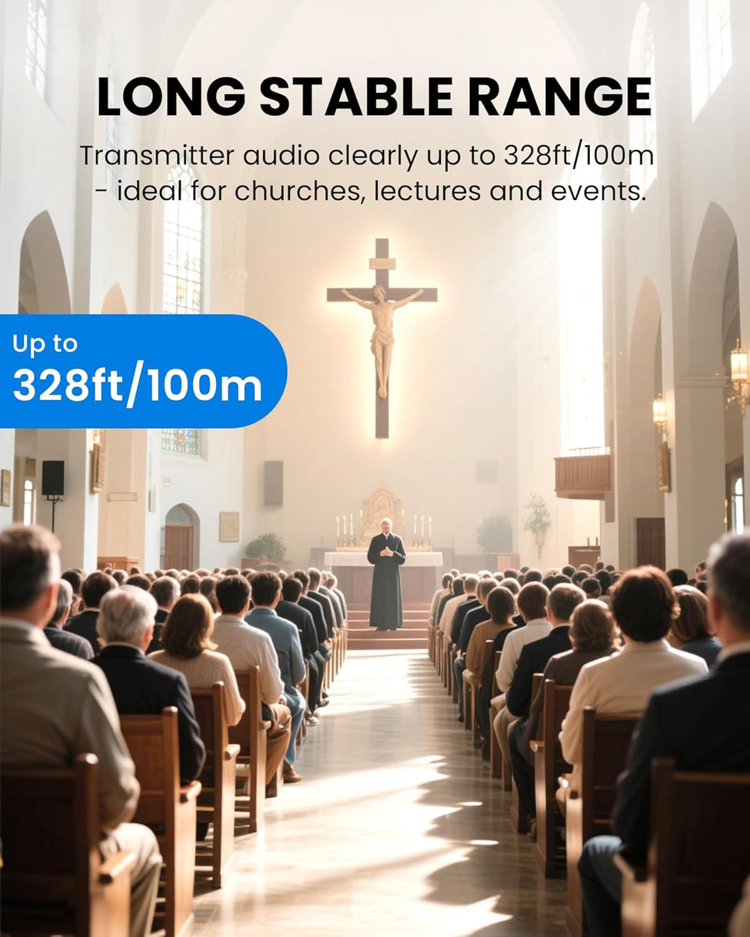 Avantree Audiplex MX – Mehrkanal-Audio-System Für Kirchen & Übersetzung, 30 ms Low-Latency, Hervorra