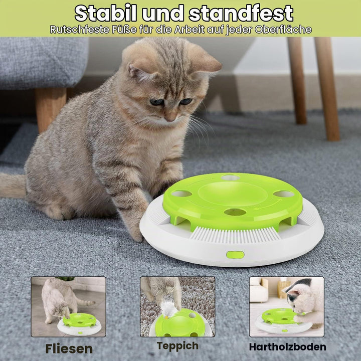 PETTOM Katzenspielzeug Elektrisch, Katzenspielzeug Selbstbeschäftigung Automatisch Batterieberieben,