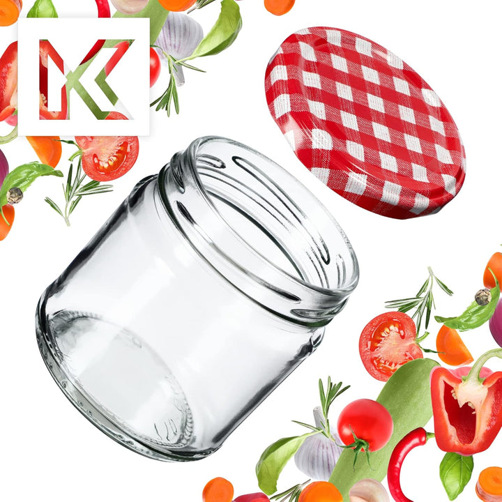 KADAX Kleine Einmachgläser 200 ml, Marmeladengläser, fi66 mm, Minigläser für Honig und Gewürze, Luft