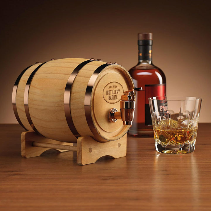 InGenious Mini-Dekanter aus Holz für Whiskyfässer | funktionaler Getränkehalter für Whisky und Spiri