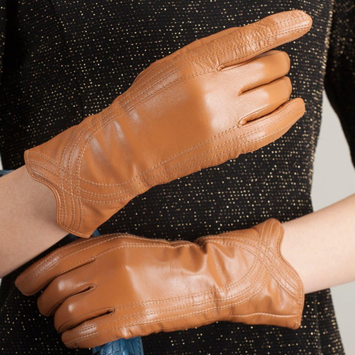 Nappaglo Damen Lederhandschuhe Winter Touchscreen Lammfell Elegant Echtleder Warm Handschuhe Outdoor