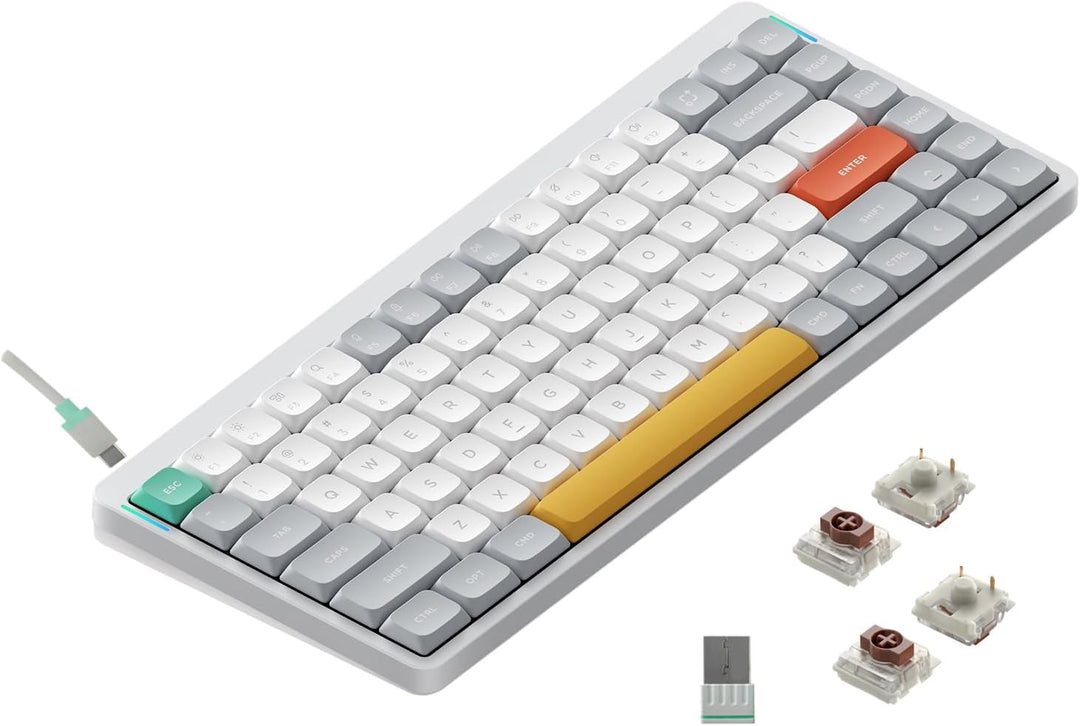 nuphy Air75 v2 Mechanische Tastatur QMK/VIA, 75% Low Profile Kabellose Tastatur, Bluetooth 5.1, 2.4G