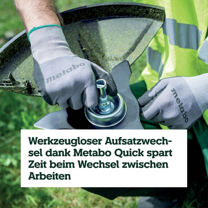 metabo Freischneider-Aufsatz MA-FS 40-40 cm Schnittkreis, werkzeugloser Fadenwechsel, Robustes Metal