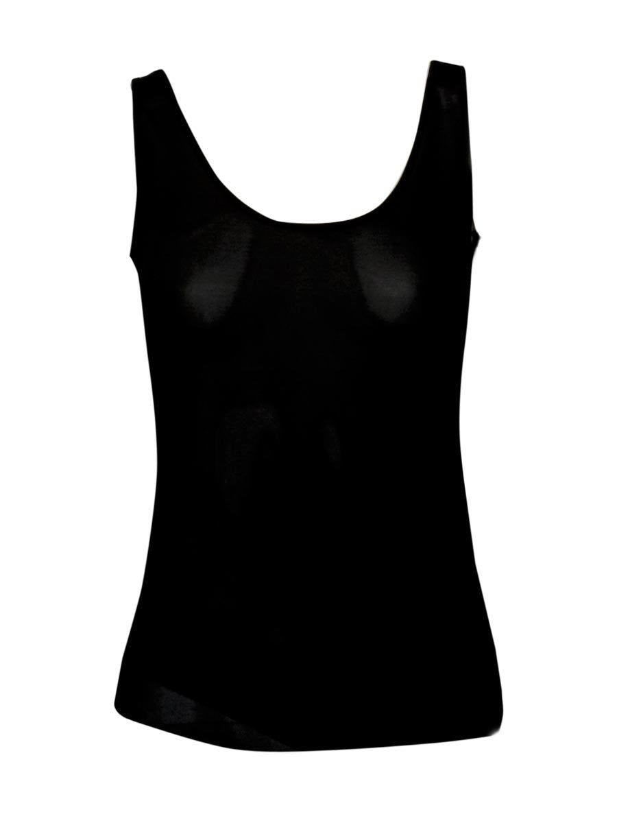 FosterNatur, Damen Träger Top, 100% Seide S Schwarz, S Schwarz