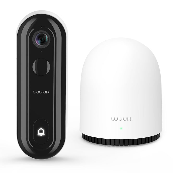 WUUK Video Türklingel mit Kamera, 2K Türklingel kabellos mit Homebase/Chime, Keine Monatliche Gebühr