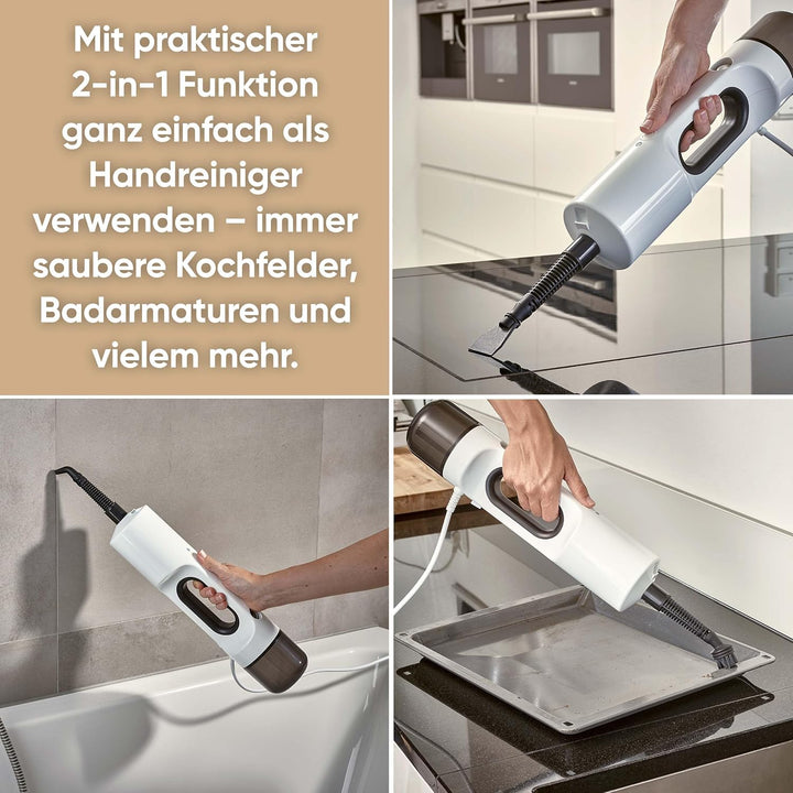 SEVERIN Dampfreiniger mit Mehrzweck-Zubehör, Allzweck- und Teppichreiniger für frische Teppiche und