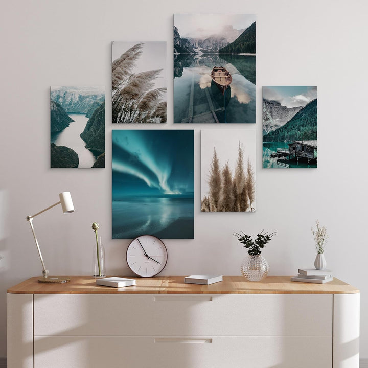 Muralo - Wandbilder Set - Leinwand Bilder Set Aufhängefertig - Bilder für Wohnzimmer Schlafzimmer -