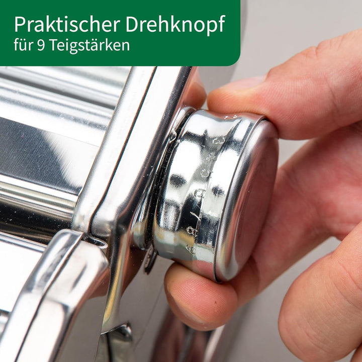 Chefkoch Nudelmaschine für leckere Pasta – Aufsätze für Lasagneblätter, Tagliatelle & Spaghetti – In
