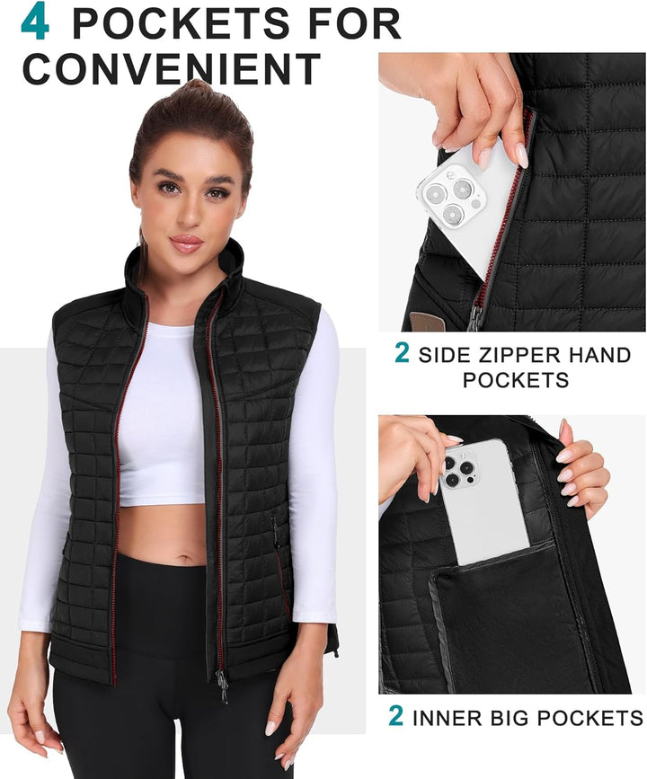 Little Donkey Andy Leichte Puffer Weste Damen Warme Ärmellose Outdoorjacke Wandern Reisen Laufen L