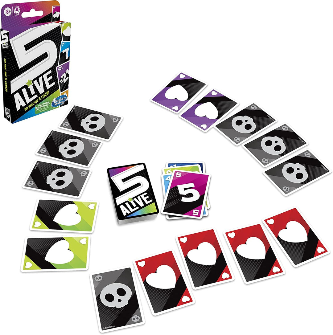 Hasbro Gaming Five Alive Kartenspiel, schnelles Strategiespiel für Kinder ab 8 Jahren und die ganze