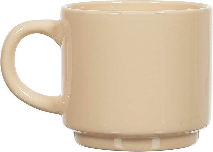 HOME DECO FACTORY, KA0500, Plain Mug Set of 4 with Holder, Durable Ceramic, Elegant and Practical De