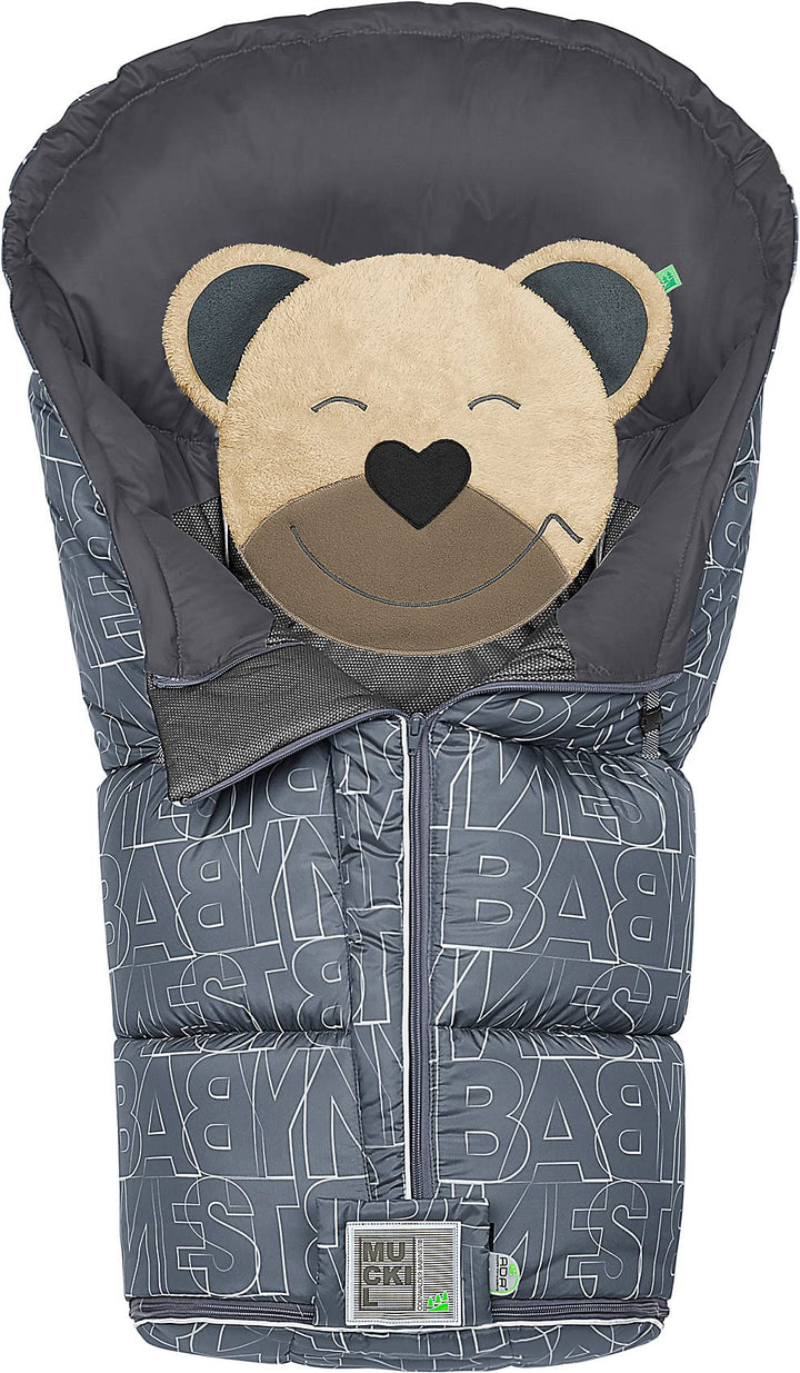 Odenwälder Fusssack Mucki L fashion letters BabyNest silver-grey Winter-Fusssack für Kinderwagen, Sp