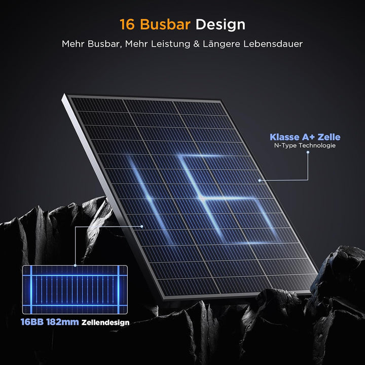 200W(2X100W) N-Type 16BB Solarpanel, Callsun 2PCS 100W Monokristalline Solarmodule, Ideal für 12V Ba