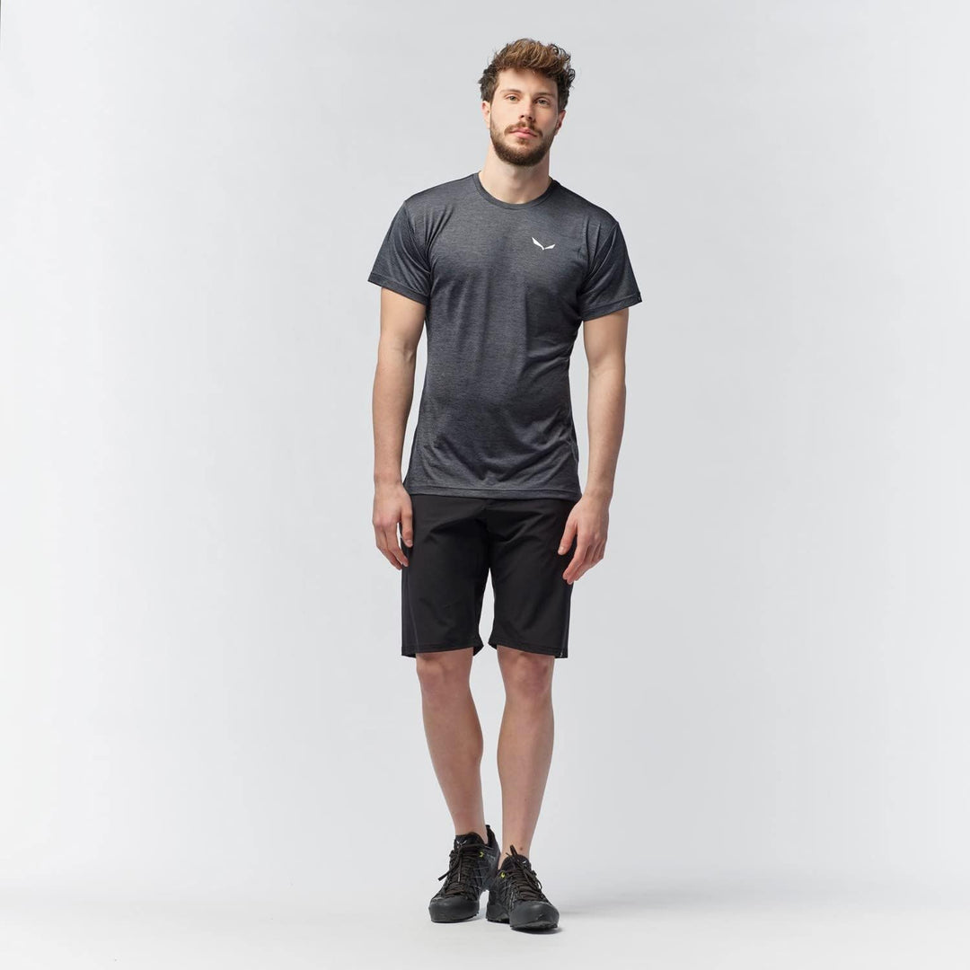 Salewa Herren Puez Melange Dry M S/S Tee Hemden & T-shirts M Black Out Melange, M Black Out Melange