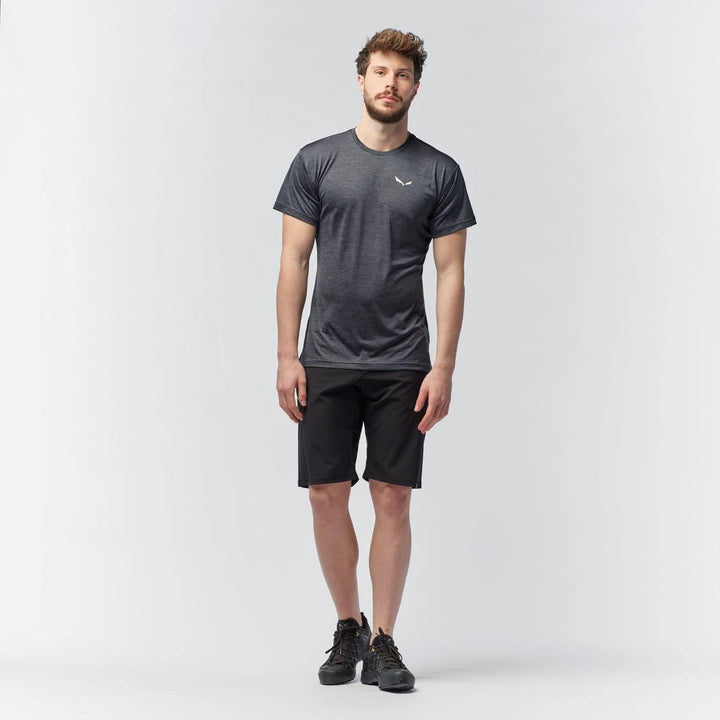 Salewa Herren Puez Melange Dry M S/S Tee Hemden & T-shirts M Black Out Melange, M Black Out Melange